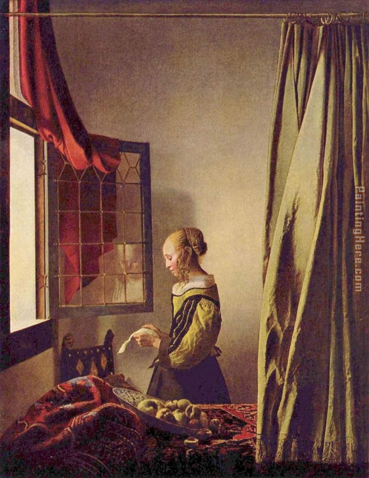 Girl Reading a Letter at an Open Window painting - Johannes Vermeer Girl Reading a Letter at an Open Window art painting
